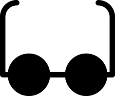 Circular Sunglasses Technical Outline Icon Svg Set, Free Vectors File